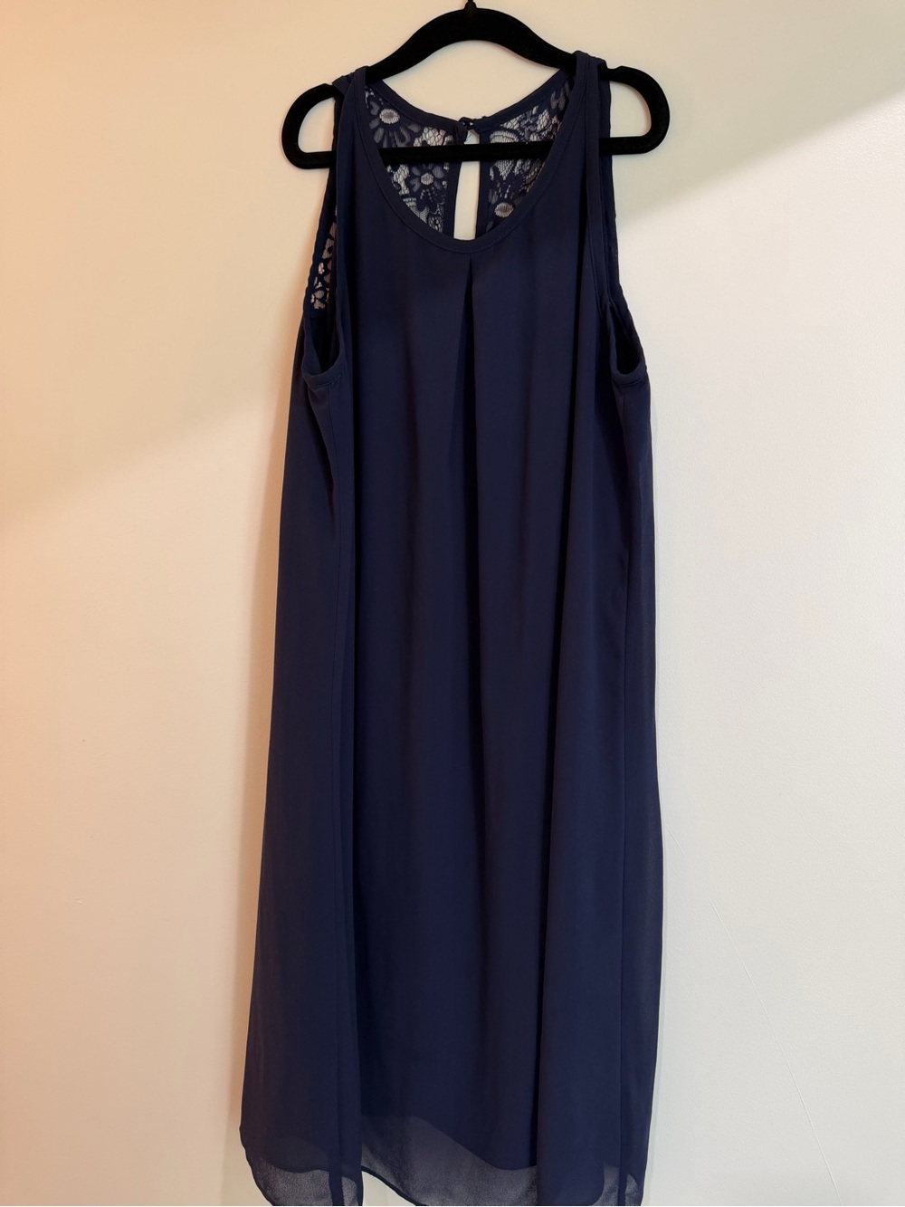 Sleeveless Navy Lace-Back Women’s Dress
